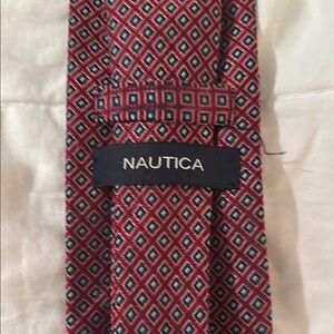 Nautica Red Geometric Men's Tie